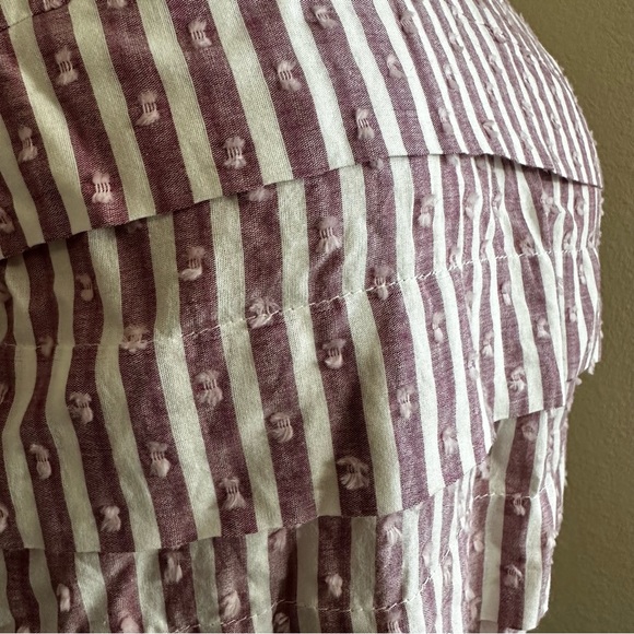 Anna Mason UK Sz 12 US Sz 8 Blouse Striped Ruffles - Picture 15 of 16